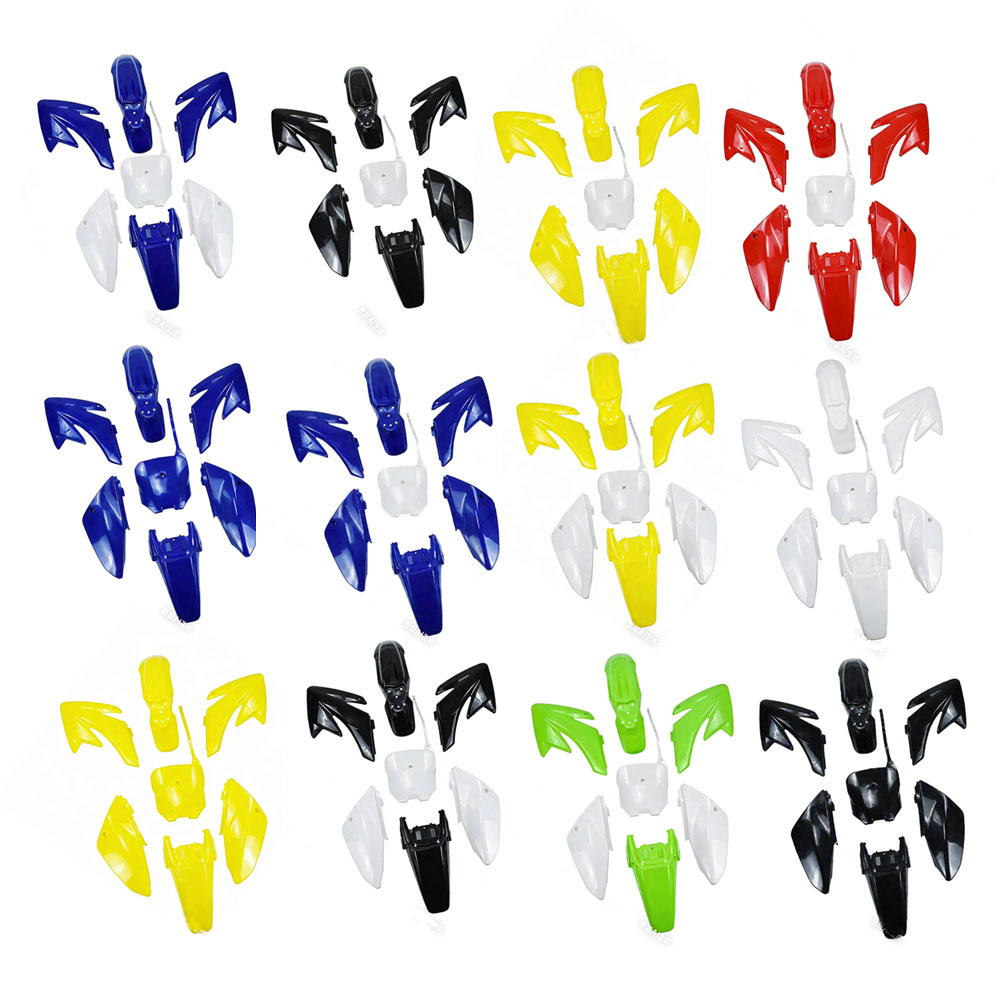 Rakuten - 【送料無料】 CRF70用 プラスチックフェンダーキット ボディキット ボディワーク 7点セット｜XR70 50cc〜150cc ピットバイク ダートバイク対応 カスタムパーツ