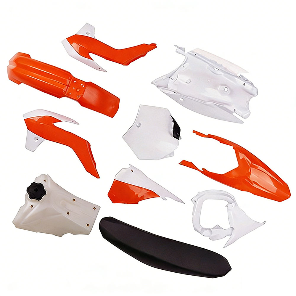 【2013年モデル】KTM 85 SX / 85 EXC フルプラスチックセット + シート + 燃料タンク オレンジ/ホワイト モトクロス 外装補修 純正交換用