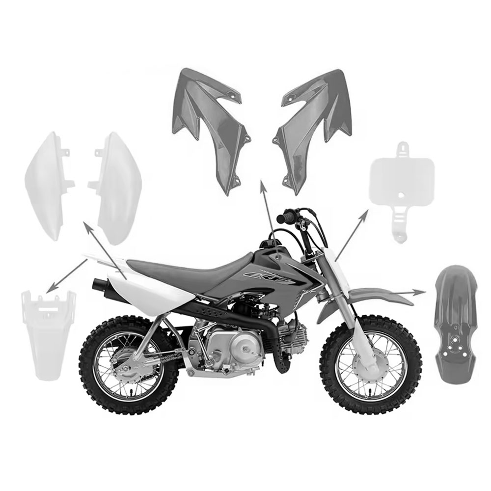 Rakuten - 【多色選択】CRF50 / XR50 対応 ボディキット プラスチックフェアリングボディカバーキット CRF 50 用 ピットバイク トレイルバイク ダートバイク 50cc 70cc 90cc 110cc 125cc 140cc 汎用カスタムパーツ フルセット
