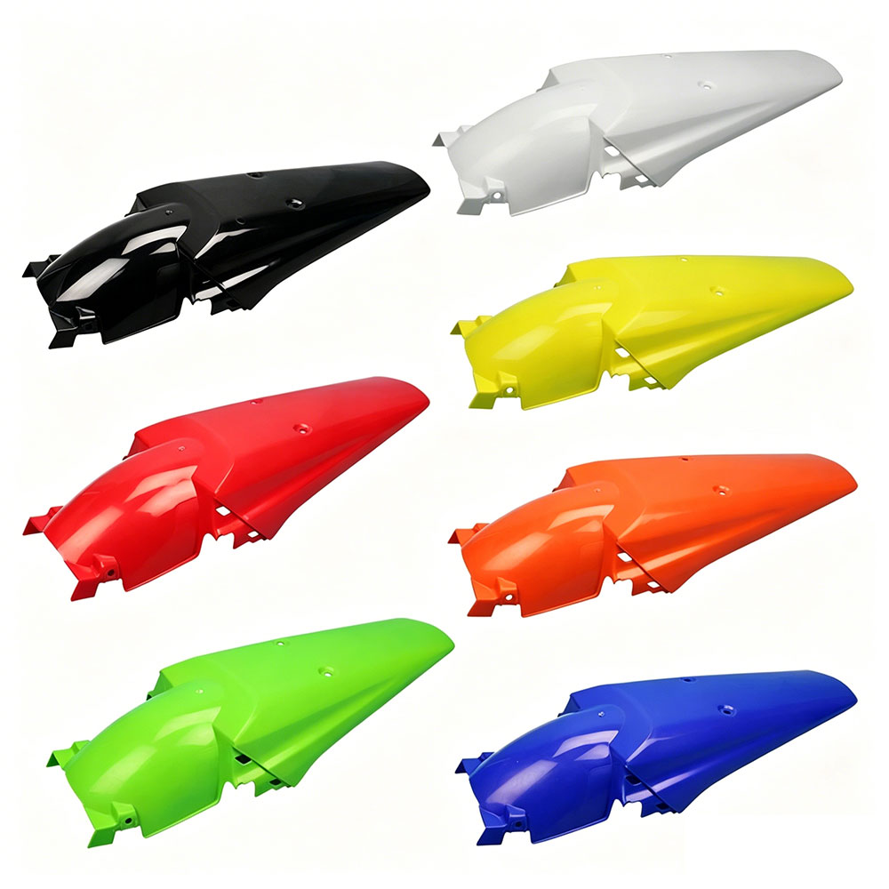Rakuten - 【汎用レーススタイル】XR250 / KLX250 / KDX125 対応 リアフェンダー マッドガード 補修・カスタム 耐久強化プラスチック製 ロング/ショート オフロードバイク リアカウル