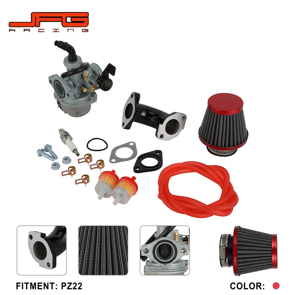 Rakuten - 【汎用タイプ】 キャブレターセット PZ22 右ねじ式（レッド） SSR110/125 / CRF50F / XR50 / その他多数対応 オフロードバイク 交換・チューニングパーツ C-00