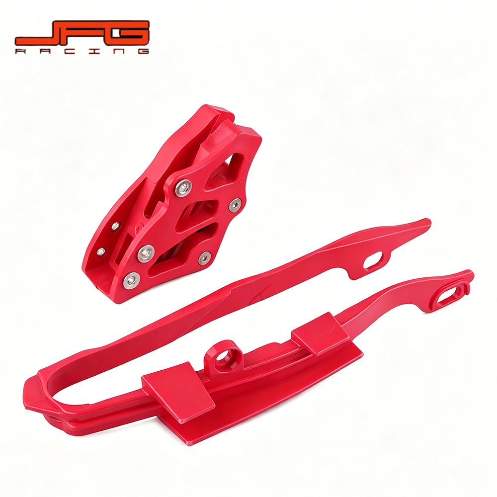 Rakuten - 【高耐久ゴム】CR125R/250R / CRF250X/450X 専用 チェーンスライダーセット 導鏈器+導鏈膠 赤 耐摩耗 ドレスアップ