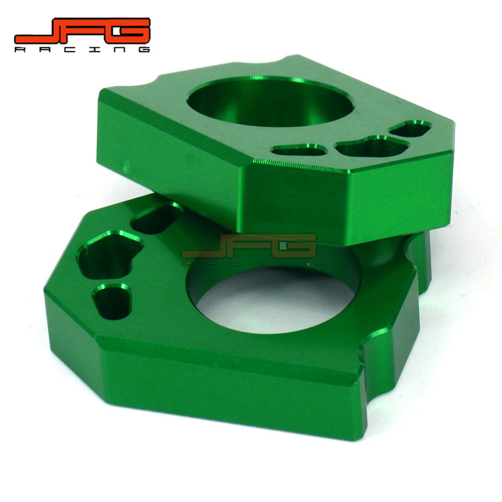 Rakuten - 【CNCアルミ】 チェーンアジャスター チェーン調整器 KX125/250(2003-2008) / KX250F(2004-2016) / KX450F(2006-2006) / KLX450R(2008-2015) 対応 カワサキ グリーン