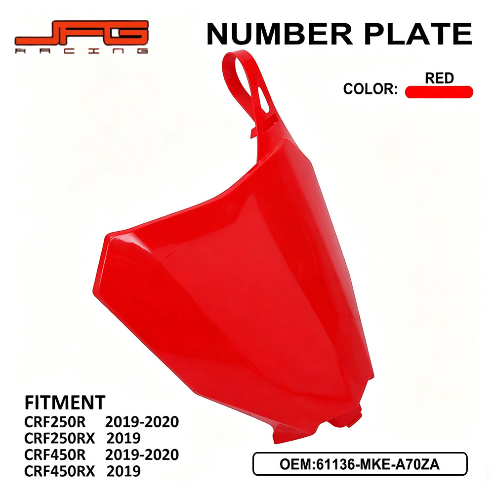樂天商城 - 【CRF450R 2019 対応】 フロントナンバープレート 42*30*9cm 軽量180g プラスチック製 オフロード モトクロス パーツ CRF250R/450R/X 2019-2020