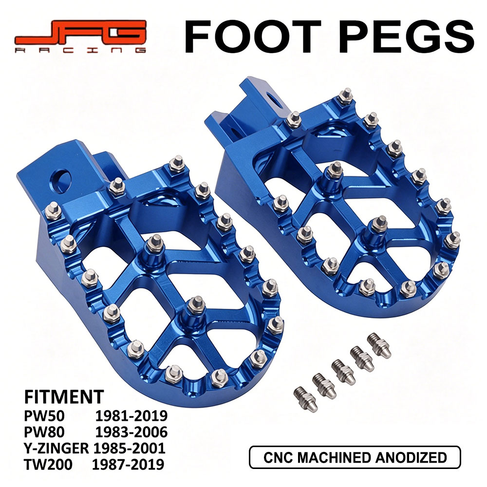 樂天商城 - 【CNCアルミ】 フットペグ ステップ ピン付き 滑り止め ヤマハ PW50 / PW80 / TW200 対応 オフロード モトクロス カスタムパーツ ブルー