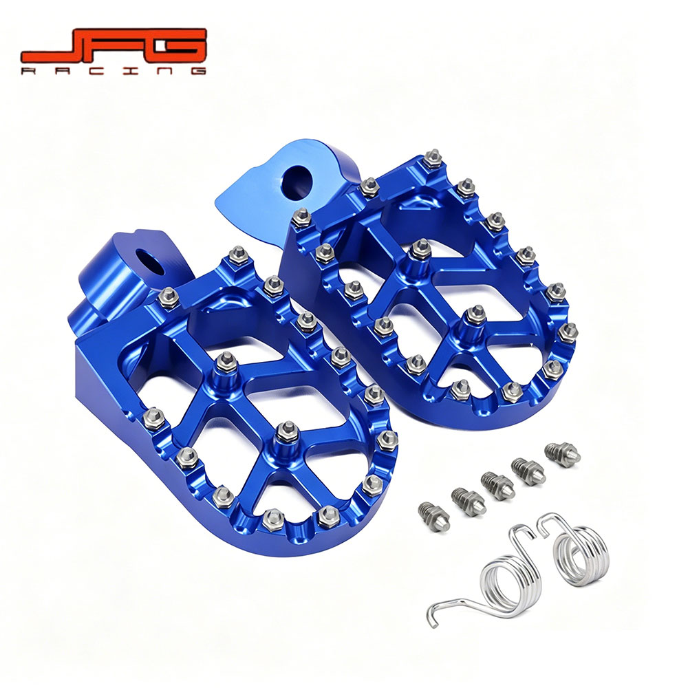 Rakuten - 【CNCアルミ】 フットペグ ステップ ピン付き 滑り止め ヤマハ PW50 / PW80 / TW200 対応 オフロード モトクロス カスタムパーツ ブルー