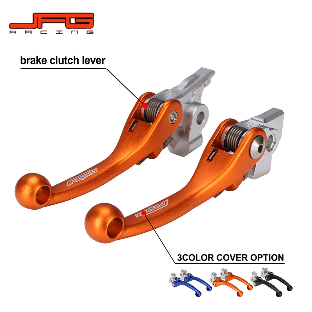 Rakuten - KTM・Husqvarna共用 レバーセット Funparts L83F/R83F 鍛造アルミ製 2014-2022年モデル対応 ブレーキ＋クラッチ 2本組 軽量205g オレンジ/ブラック/ブルー 純正互換 オフロードカスタム