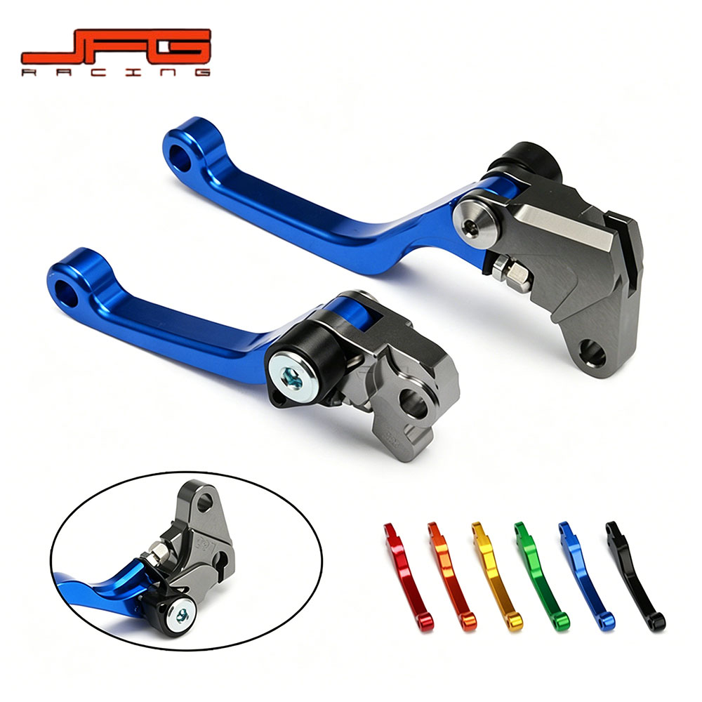 樂天商城 - CNCアルミ クラッチ＆ブレーキレバーセット L65K/R65M ヤマハ WR250F/WR450F / カワサキ KLX450R 対応 ブルー 260g