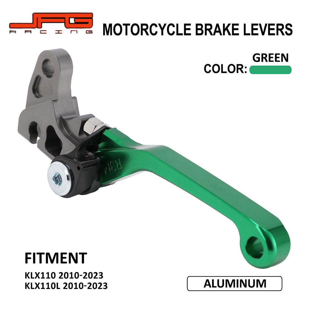 樂天商城 - 【KLX110/110L専用】アルミ削り出し ブレーキレバー J-R96M 2010-2023 緑/黒 CNC 軽量150g ミニモトクロス グリーン