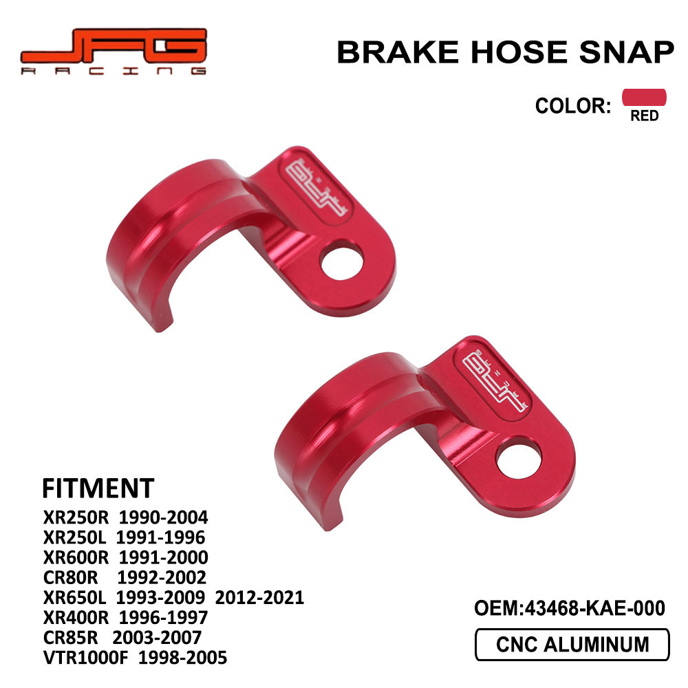 Rakuten - 【レッド】 CNCアルミ ブレーキホースクランプ J-02 XR250R/XR250L/XR600R/XR650L/XR400R/CR80R/CR85R/VTR1000F 対応 油管ホルダー 厚肉タイプ