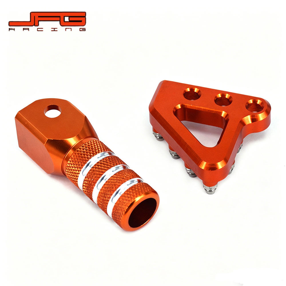 Rakuten - KTM EXC／SMC 対応 シフトペグ＋ブレーキペグ セット CNCアルミ製 オレンジ オフロードバイク ドレスアップパーツ