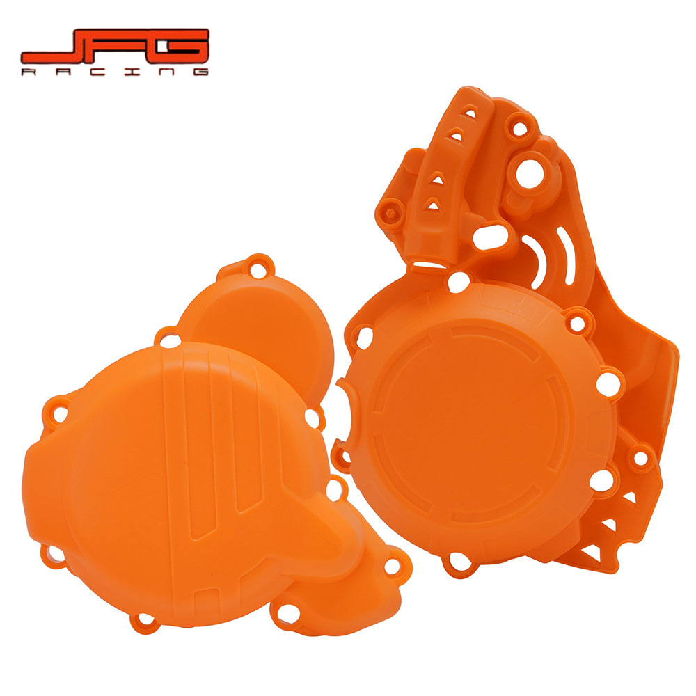 樂天商城 - 【KTM/ハスクバーナ専用】ウォーターポンプカバー＋マグネットカバー セット S-01 適合：TC250/SX250 2017-2018 / TE/EXC/XC-W 250i/300i 2020-2022 PP製 オレンジ 350g