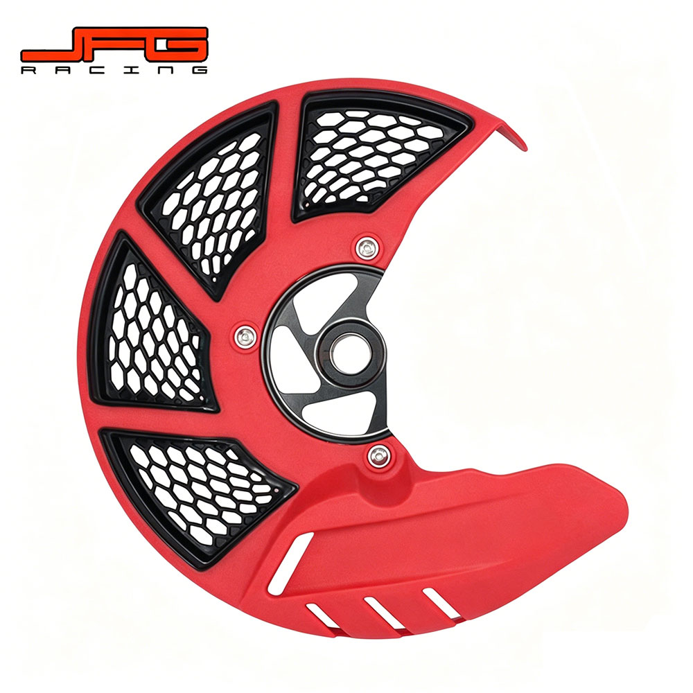 Rakuten - 【年式適合済み】 ホンダ CR125R / CR250R（04-07） CRF250R（04-17） CRF450R（04-16） CRF250X / CRF450X（04-17） 用 フロントディスクガード アルミ合金製 軽量260g レッド オフロードバイク ドレスアップパーツ