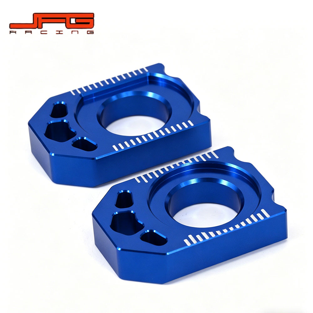 【YZ250F・YZ450F専用】後千金 チェーン調整ツール CNCアルミ 大穴 12-16 / 10-16 75g ブルー オフロードバイクパーツ