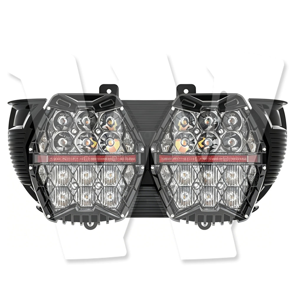 Rakuten - 【2015-2024年モデル対応】 ハーレーロードグライド FLTRX/FLTRXS/FLTRU/FLTRK/CVO デュアルLEDヘッドライト ハイビーム/ロービーム/DRL 120W*2 放熱ダイキャストハウジング DOT/E-MARK認証
