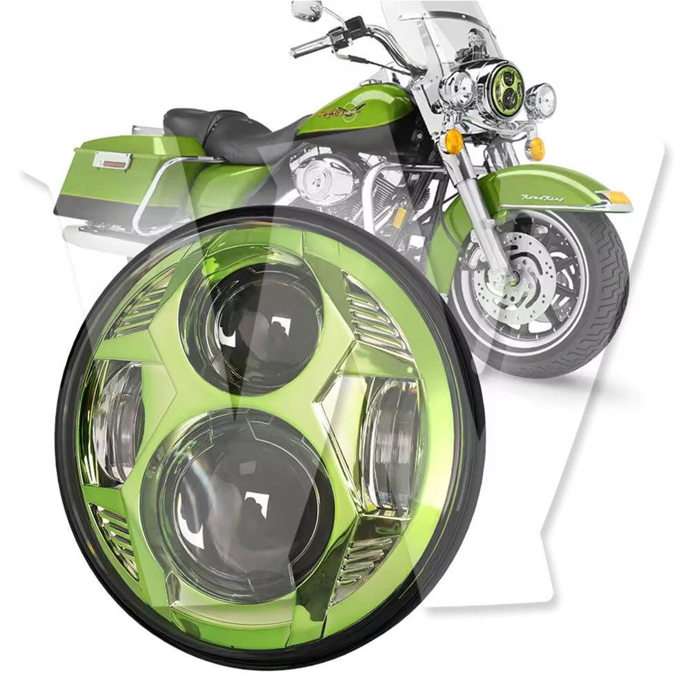 7インチ LEDヘッドライト ハーレー ツーリング ヤマハ V-star 650 1100 ジープ ラダ4x4 オフロード車 自動車 バイク用 Hi/Lo ロービーム/ハイビーム切替 90W DOT認証