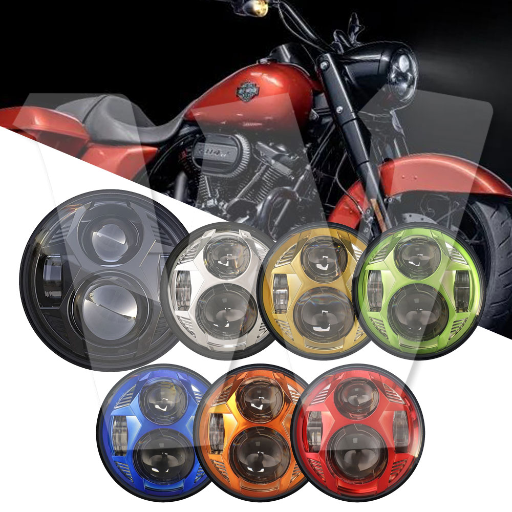樂天商城 - 【DOT Eマーク認証】5.75インチ LEDヘッドライト ハイビーム51W 4500LM ロービーム36W 2800LM オスラムLED搭載 IP67 防水 EMC内蔵 ハーレー対応