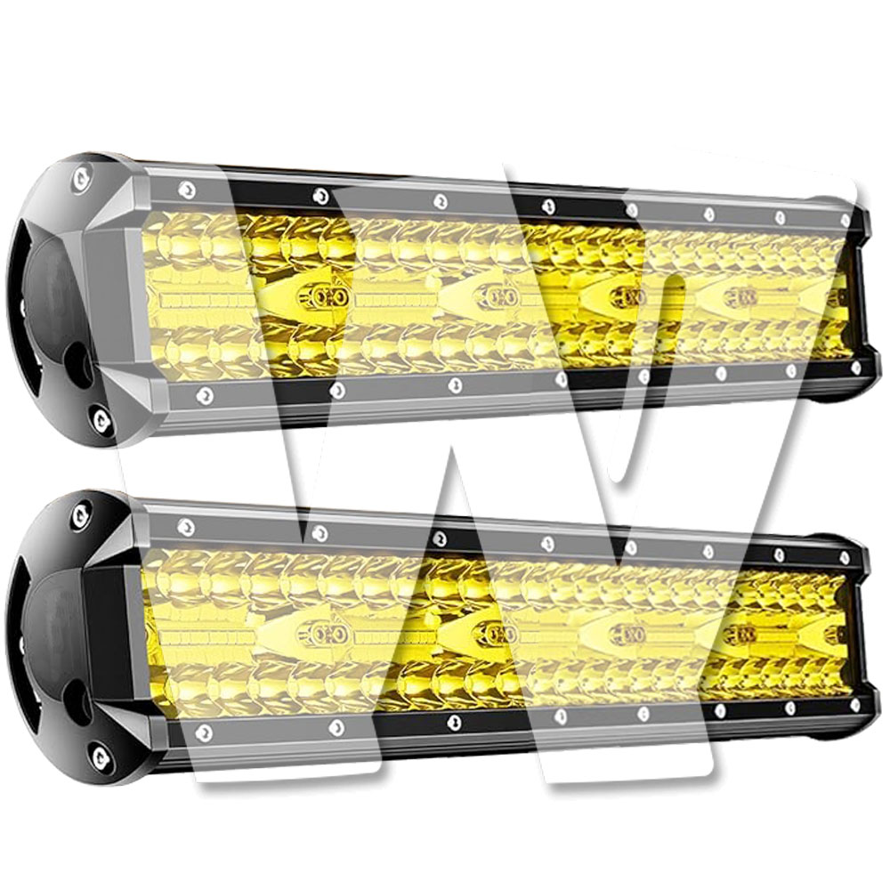 【15インチ 作業灯 イエロー 2個セット】 LED 作業灯 ワークライト 12V/24V兼用 防水防塵防震 ジープ SUV 大型車 トラック ランクル 除雪車 漁船 トラクター 漁業用 農業機械 建設機械 道路 多用途 汎用