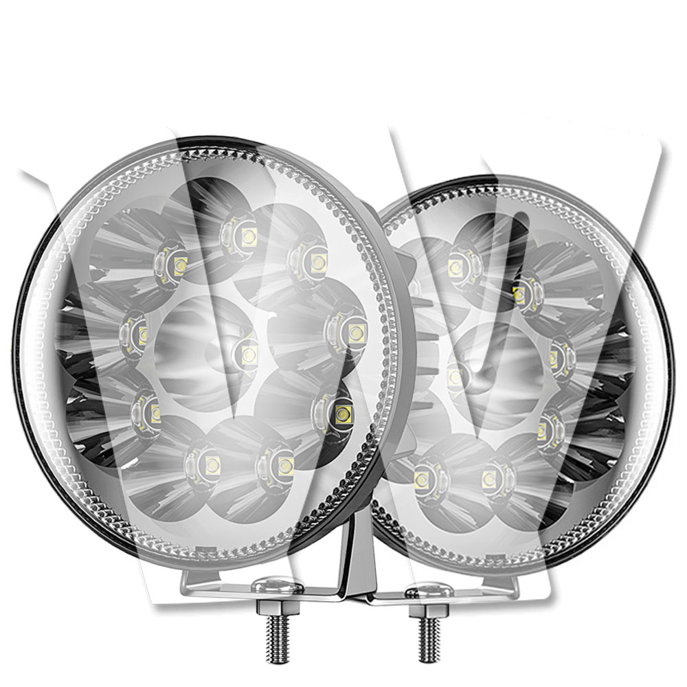 Rakuten - 【4インチ 30W】LEDワークライト 2個セット 6500K CREEチップ搭載 スポットライト 12V/24V兼用 防水防塵防震 高品質 前照灯 投光器 SUV ジープ ジムニー ランクル 大型車 トラック 除雪車 漁船 トラクター 汎用