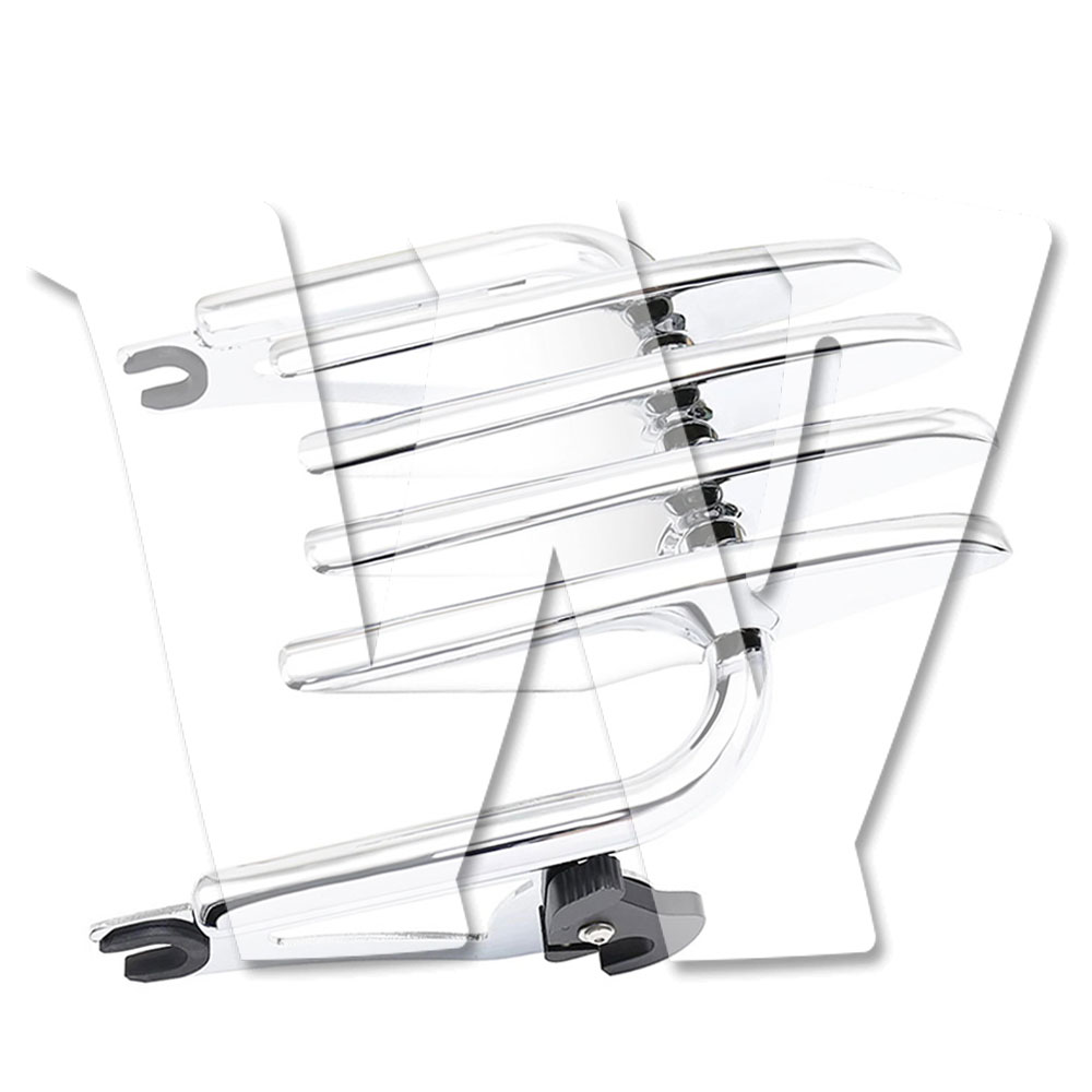 【ハーレー用】 ツーリング リア 荷物ラック ラゲッジラック ステンレス製 クロームメッキ ロードキング ストリートグライド エレクトラグライド FLH/FLT系 2009-2024年式 対応 ブラケット 純正互換