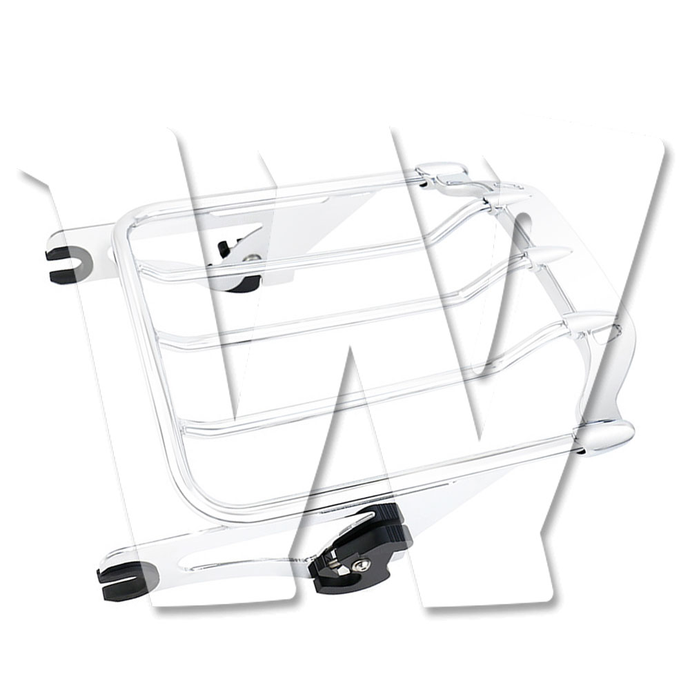 【ハーレー用】 ツーリング リア 荷物ラック ラゲッジラック ステンレス製 クロームメッキ ロードキング ストリートグライド エレクトラグライド FLH/FLT系 2009-2024年式 対応 ブラケット 純正互換