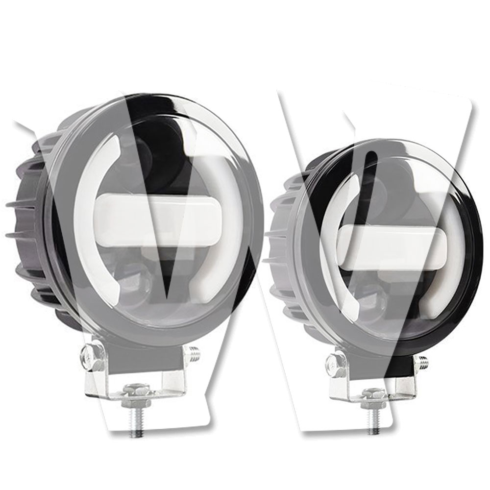 4モードタイプ 30W 3.5インチ LED ワークライト 作業灯 ホワイト/イエロー イカリング スッポトライ 12V/24V兼用 前照灯 投光器 防水 防塵 防震 オートバイ バイク SUV 大型車 トラック ランクル 除雪車 漁船 トラクター 漁業用 農業機械 建設機械 2個 汎用