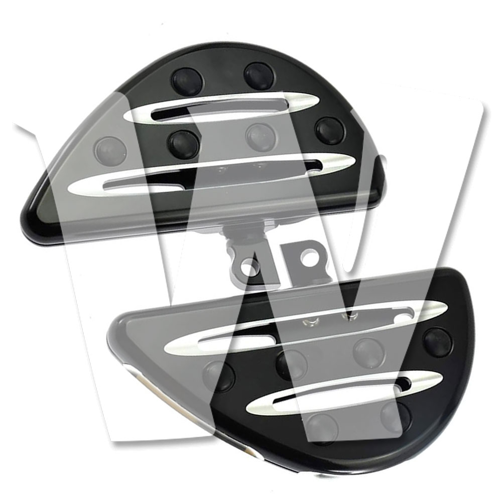 Rakuten - 【ハーレー用】 リアフットペグ マウントキット アルミCNC ブラック スポーツスターXL/ツーリング/ソフテイル/ダイナ 多車種対応 フットボード フットレスト 交換用 カスタムパーツ