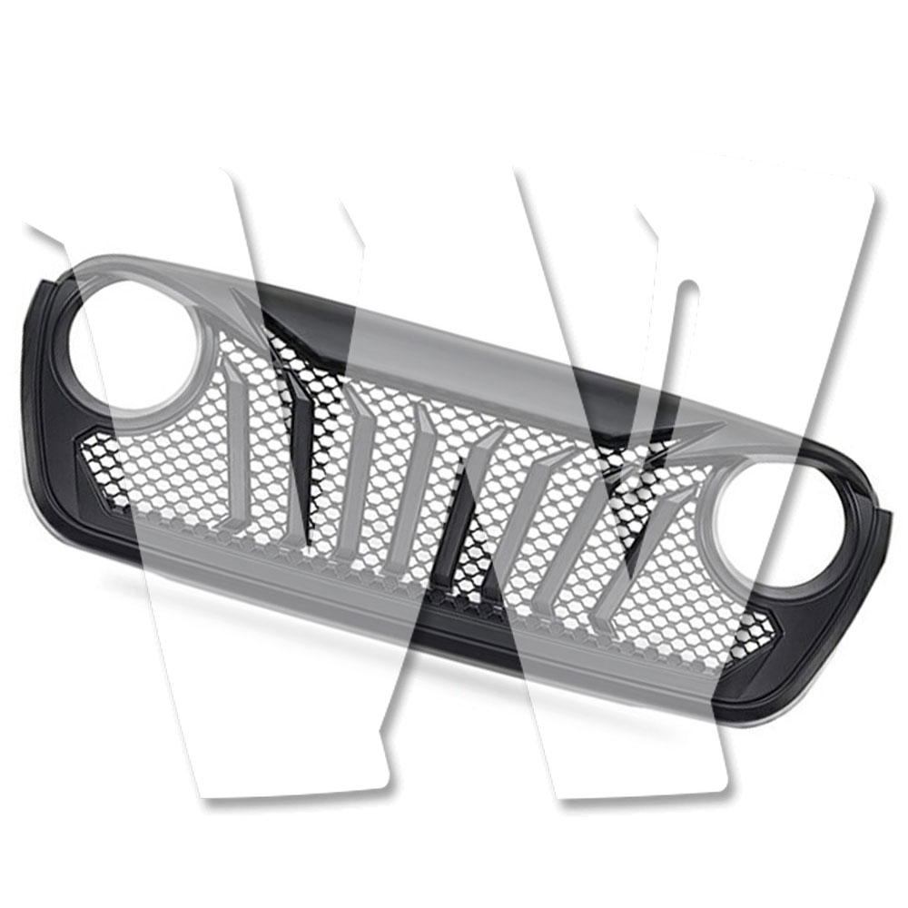 Rakuten - ジープ ラングラー JL JLU 2018-2024年式 フロント グリル グリッド グリル バンパー メッシュグリル マスクカバー マットブラック ABS製 未塗装 車体保護 カスタム パーツ アクセサリー