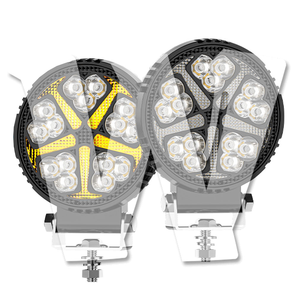 Rakuten - 【黒武士シリーズ 2個セット】 ワークライト LED 作業灯 4インチ 45W ホワイト/イエロー/同時/ストロボ 11600LM 多モード 防水防塵防震 前照灯 12V/24V兼用 ジープ オフロード トラック 汎用