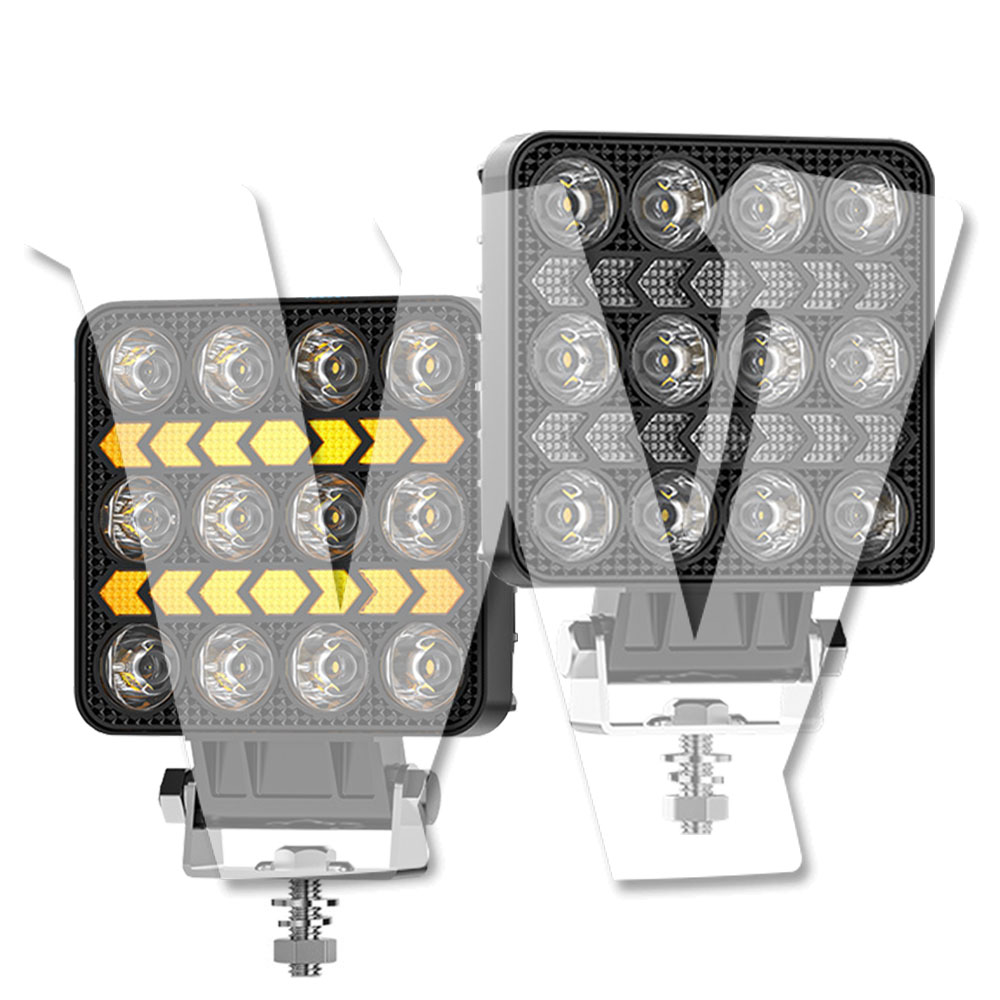 Rakuten - 【黒武士シリーズ 2個セット】 作業灯 LEDワークライト 4インチ 36W ホワイト/イエロー/同時/ストロボ DRL 10800LM 多モード 防水防塵防震 前照灯 12V/24V兼用 ジープ オフロード トラック 汎用