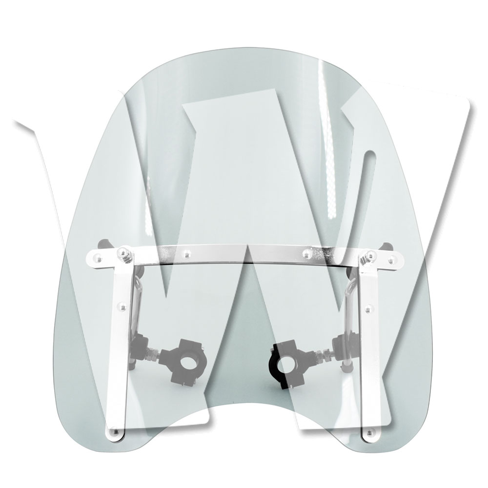 ハーレー スズキ カワサキ ホンダ ヤマハ..など フロント ガラス ウィンドシールド グレー スモーククリア 1インチ ハンドルバー用 オートバイ カスタム パーツ アクセサリー 車体保護