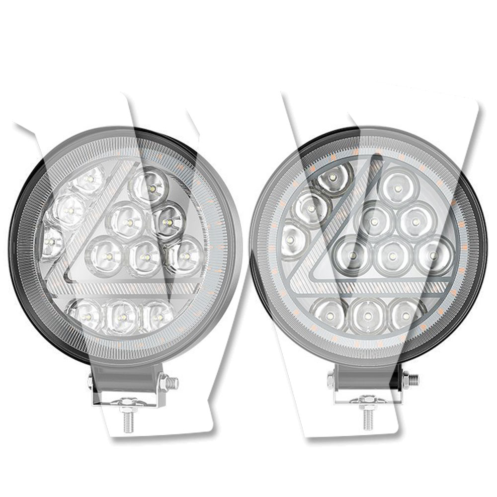 Rakuten - 4インチ 作業灯 LED ワークライト 36W 3モードライト ホワイト/イエロー/白黄同時 ストロボ機能付け デイライト DRL 3600LM 2個 12V/24V兼用 前照灯 投光器 防水 防塵 防震 ジープ ジムニー オフロード SUV 大型車 トラック 汎用 多用途 高品質 高輝度