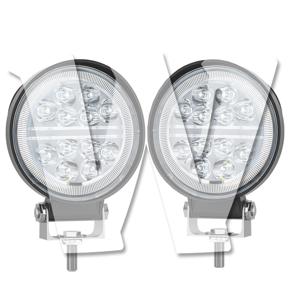 Rakuten - 4インチ 作業灯 LED ワークライト 36W 3モードライト ホワイト/イエロー/白黄同時 ストロボ機能付け デイライト DRL 3600LM 2個 12V/24V兼用 前照灯 投光器 防水 防塵 防震 ジープ ジムニー オフロード SUV 大型車 トラック 汎用 多用途 高品質 高輝度