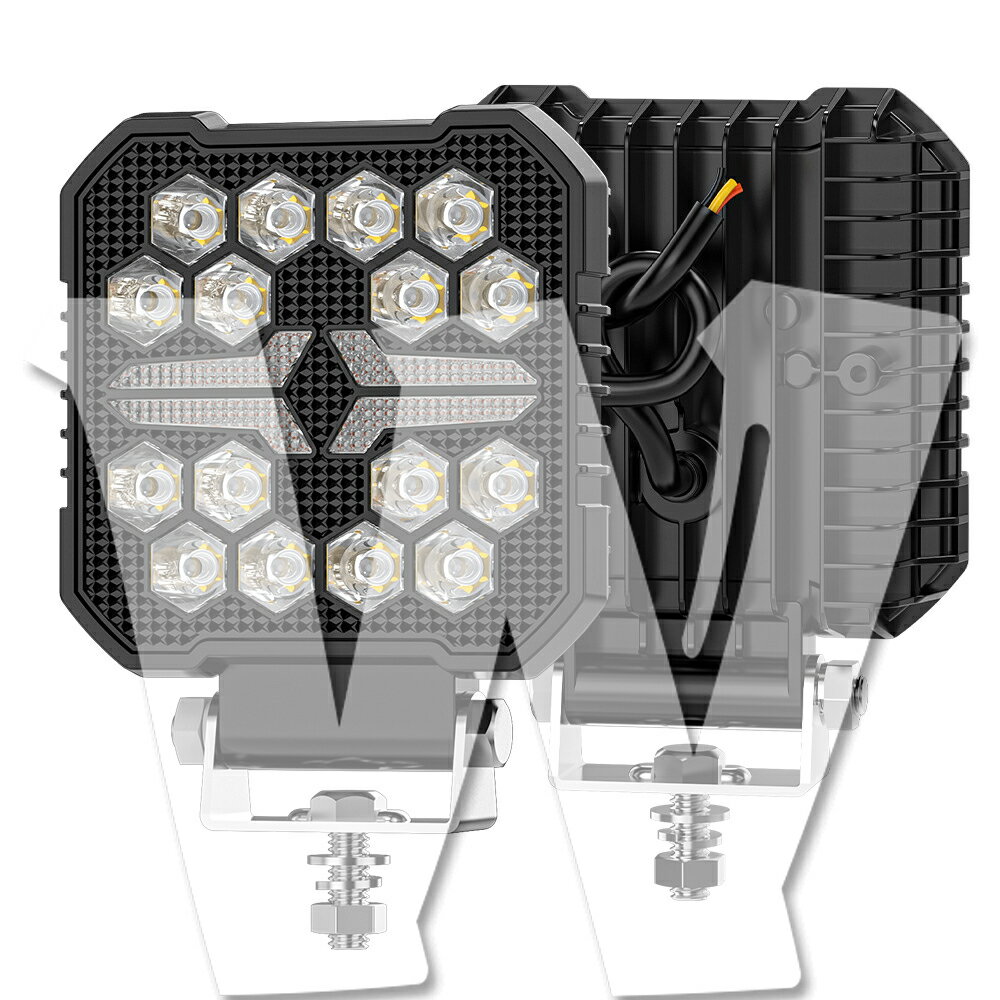 樂天商城 - 【黒武士シリーズ 2個セット】 LED ワークライト 4インチ 33W 作業灯 ホワイト/イエロー/DRL/ストロボ 9900LM 多モード 防水防塵防震 12V/24V兼用 前照灯 ジープ オフロード トラック 汎用
