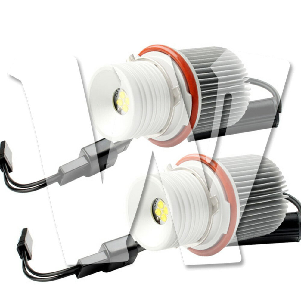 BMW 40W イカリング エンジェルアイ ホワイト 1200LM CREEチップ搭載 E87 E39 E60 E61 E63 E64 E65 E66 E83 M5 M6 X3 X5 キャンセラー 配線 シルバー LEDライト 2個