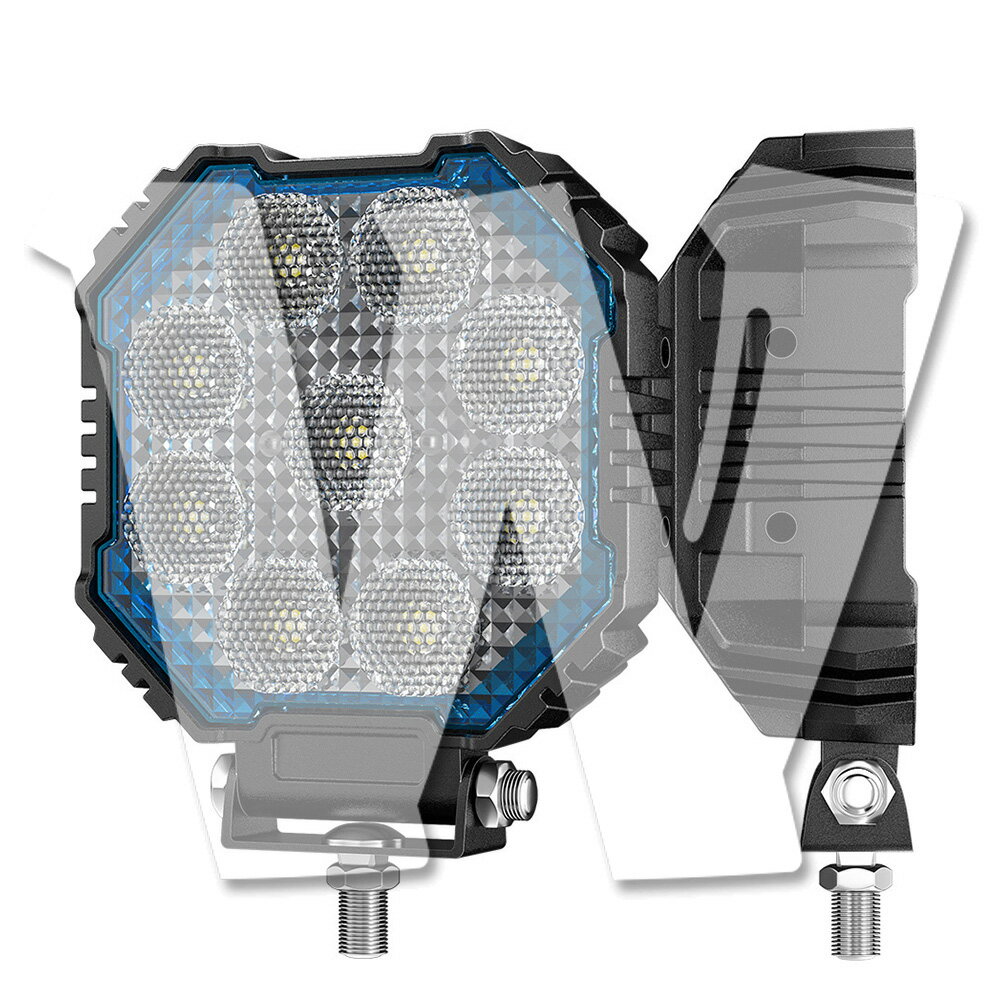Rakuten - 青シリーズ 4インチ 作業灯 LED ワークライト 35W 広角照明 拡散タイプ ホワイト 12V/24V兼用 前照灯 投光器 照明 ジープ SUV 大型車 トラック ランクル 除雪車 漁船 トラクター 漁業用 農業機械 建設機械 工事現場 防水 汎用 高品質 高輝度 2個