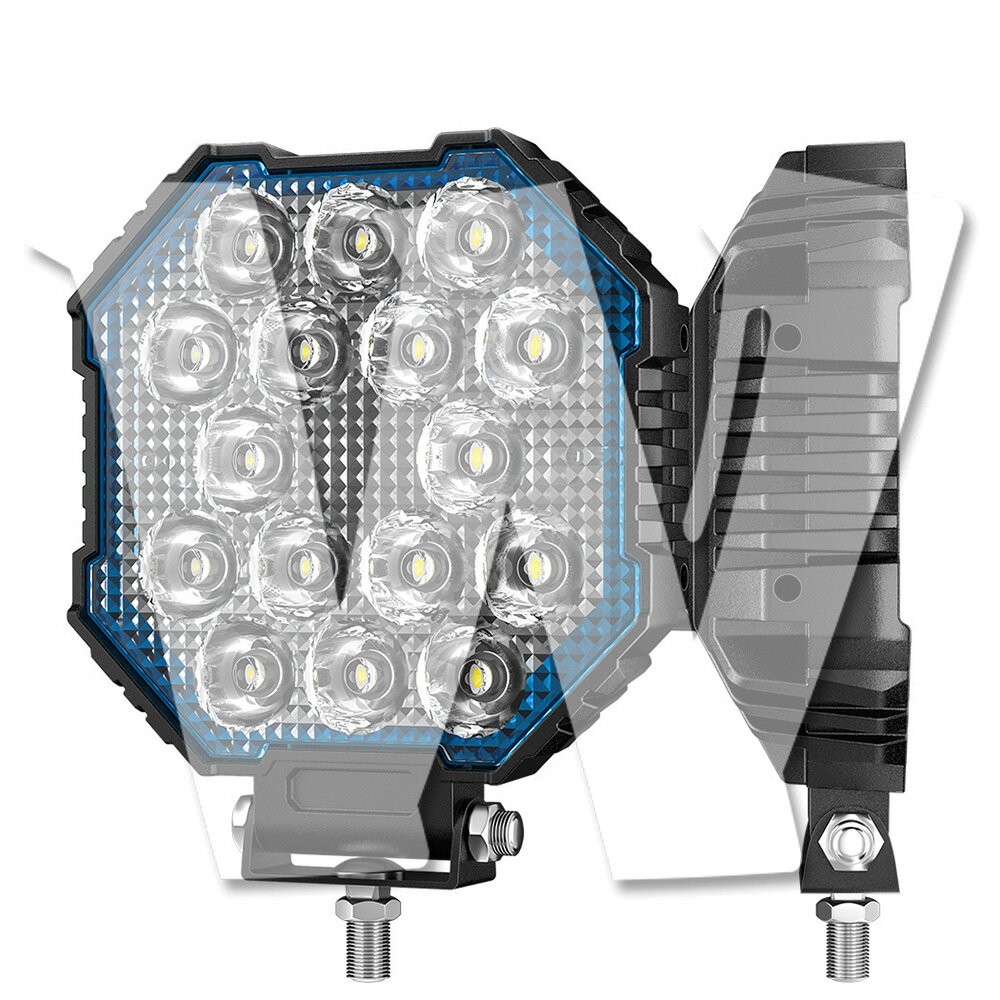 Rakuten - 青シリーズ 5インチ 作業灯 LED ワークライト 45W 狭角タイプ スポットライト ホワイト 12V/24V兼用 前照灯 投光器 照明 ジープ SUV 大型車 トラック ランクル 除雪車 漁船 トラクター 漁業用 農業機械 建設機械 工事現場 防水 汎用 高品質 高輝度 2個