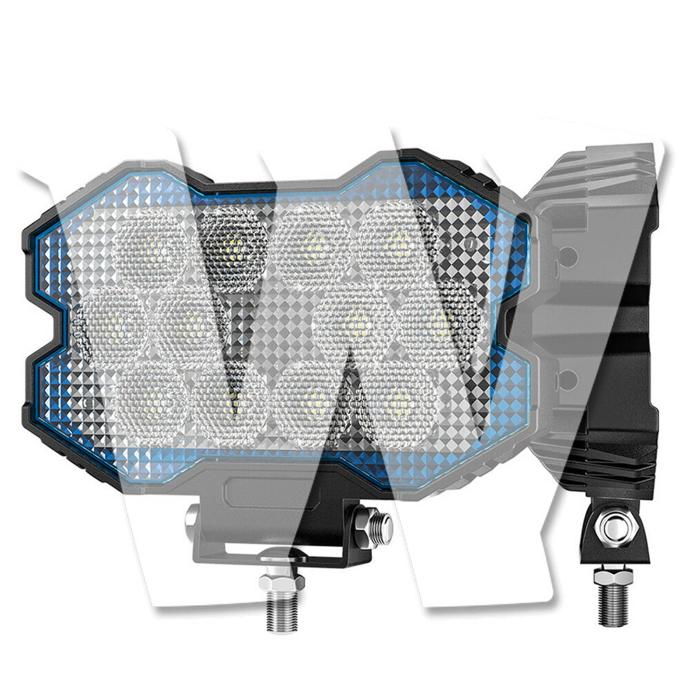 Rakuten - 青シリーズ 5.8インチ 作業灯 LED ワークライト 34W 広角照明 拡散タイプ ホワイト 12V/24V兼用 前照灯 投光器 照明 ジープ SUV 大型車 トラック ランクル 除雪車 漁船 トラクター 漁業用 農業機械 建設機械 工事現場 防水 汎用 高品質 高輝度 2個