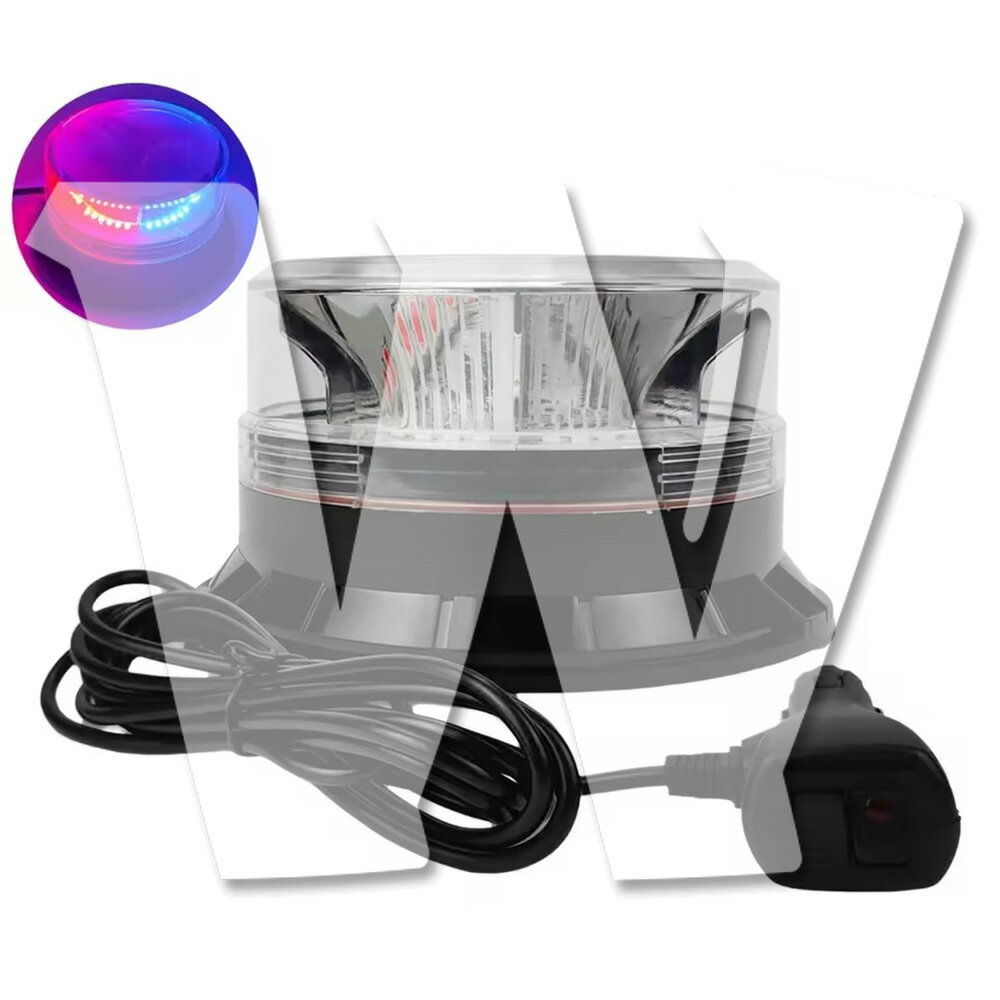 Rakuten - 発光カラー：ブルー/レッド 多モード LED ライト ハザード ストロボ フラッシュ 警告灯 パトロール ライトバー 緊急点滅ライト SUV トラック トレーラー ランクル トラクター 除雪車 農業機械 建設機械 工事現場 12V/24V兼用 汎用