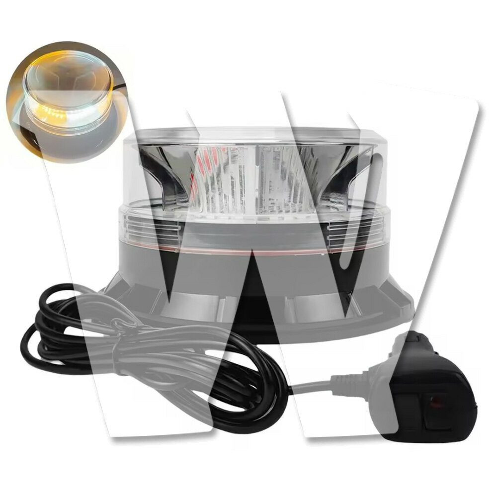 Rakuten - 発光カラー：ホワイト/イエロー 多モード LED ライト ハザード ストロボ フラッシュ 警告灯 パトロール ライトバー 緊急点滅ライト SUV トラック トレーラー ランクル トラクター 除雪車 農業機械 建設機械 工事現場 12V/24V兼用 汎用