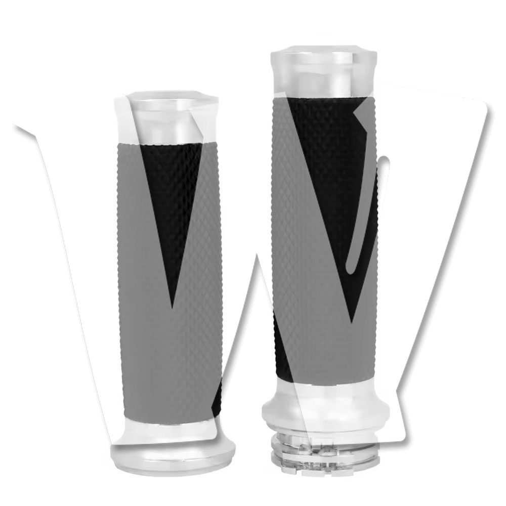 ハーレー用 25mm ゴム+アルミニウム・クローム 1インチ ハンドグリップ（ツーリング/スポーツスター/ダイナ/ソフテイル/Vロッド対応） カスタム パーツ アクセサリー オートバイ 汎用