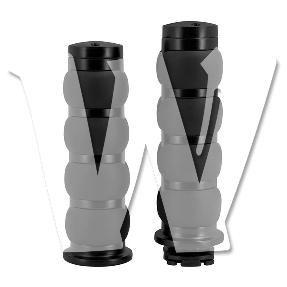 25mm ゴム+アルミニウム・ブラック 1インチ ハンドグリップ（ツーリング/スポーツスター/ダイナ/ソフテイル/Vロッド対応）） パーツ ハーレー ほとんどのバイクに適合!! オートバイ 汎用