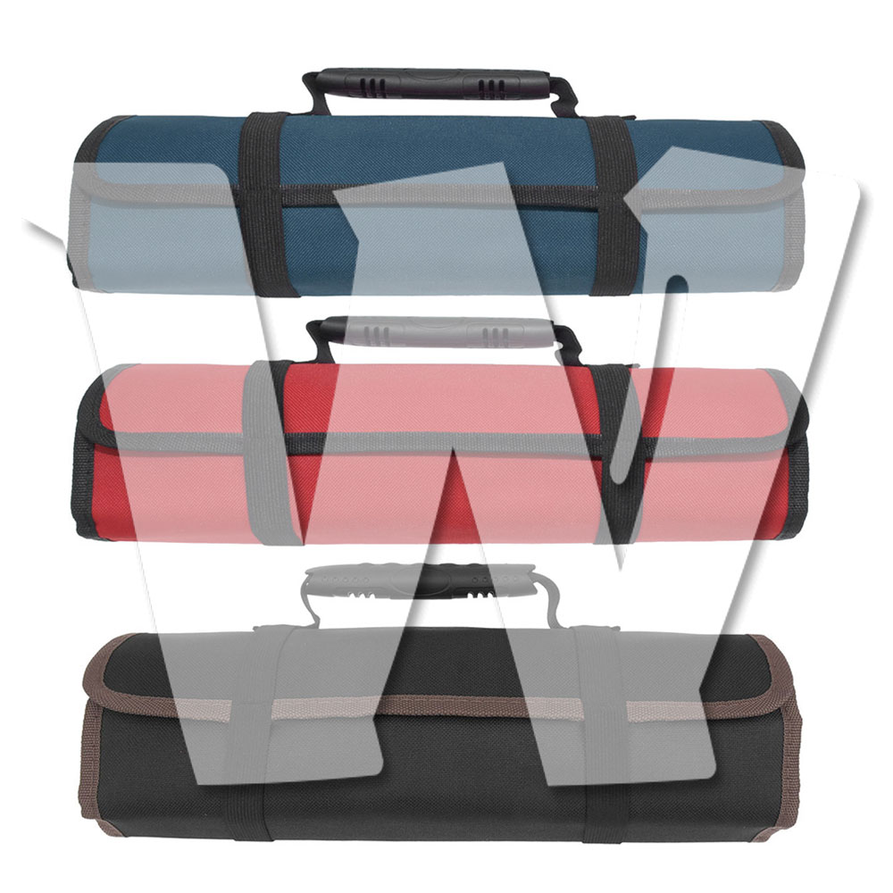 Rakuten - 工具袋 ツールバッグ 工具収納 ロールケース 取っ手付き 大容量 折りたたみ オックスフォード 持ち運び便利 工具入れ 保管 バイカラー 折り畳み 工具差し 工具ケース 工具バッグ 整理 スッキリ 22ポケット収納ツールキット （防水加工） カラー選択!!