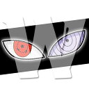 オートバイ/車/バイク用 ヒカリ反射ステッカー 光反射シール マークシール ナルト NARUTO 輪廻眼 写輪眼 超効率反射率 悪魔の目 145mm*40mm 汎用