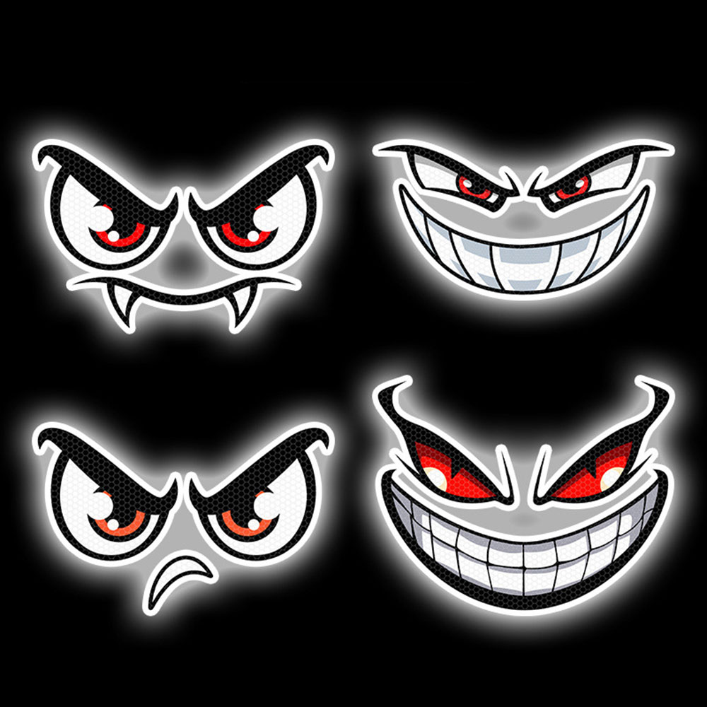 オートバイ/車/バイク用 反射ステッカー 反射シール マークシール 悪魔の目 汎用