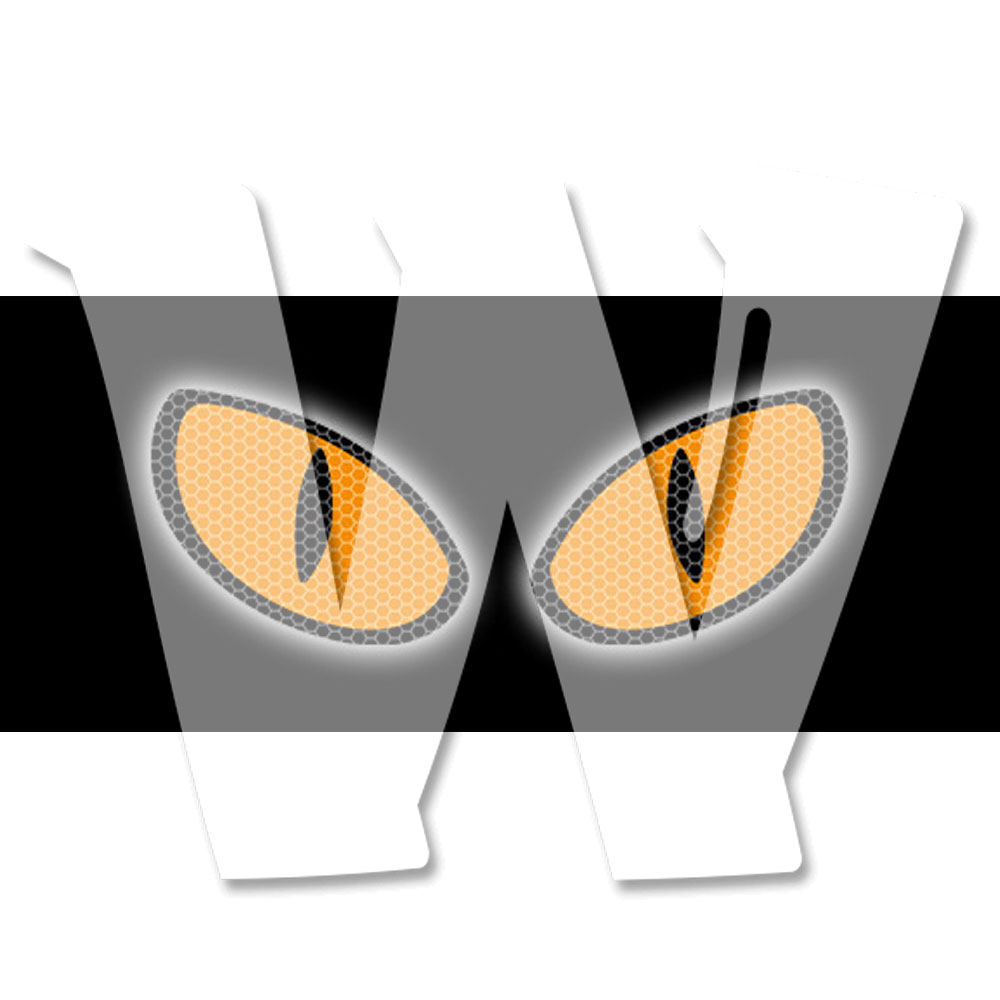 オートバイ/車/バイク用 ヒカリ反射ステッカー 光反射シール マークシール 超効率反射率 悪魔の目 汎用