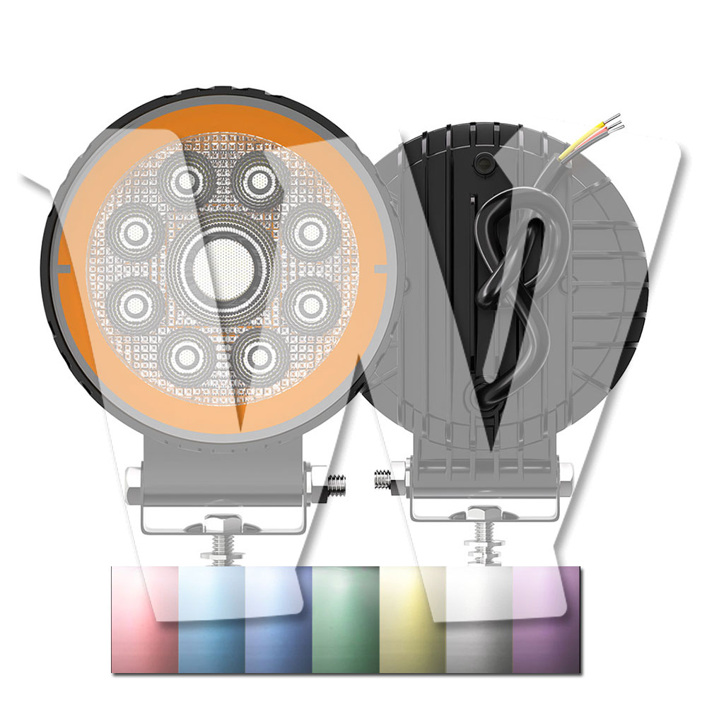 Rakuten - 新発売!! イカリングカラー選択!! 聖騎士シリーズ 4インチ 作業灯 LED ワークライト 4モードライト ホワイト ストロボ機能 デイライト DRL 3000LM 2個 12V/24V兼用 前照灯 投光器 防水 防塵 防震 ジープ ジムニー オフロード SUV 大型車 トラック 汎用 多用途 高品質 高輝度