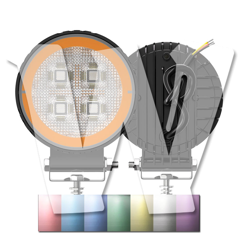 樂天商城 - 新発売!! イカリングカラー選択!! 聖騎士シリーズ 4インチ 作業灯 LED ワークライト 4モードライト ホワイト ストロボ機能 デイライト DRL 3000LM 2個 12V/24V兼用 前照灯 投光器 防水 防塵 防震 ジープ ジムニー オフロード SUV 大型車 トラック 汎用 多用途 高品質 高輝度