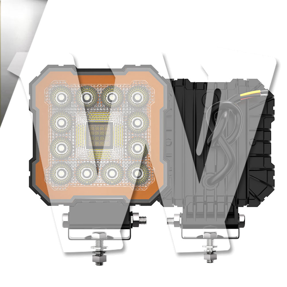 Rakuten - 聖騎士シリーズ イカリングカラー：ホワイト 4インチ 作業灯 LED ワークライト 4モードライト ホワイト ストロボ機能 デイライト DRL 3000LM 2個 12V/24V兼用 前照灯 投光器 防水 防塵 防震 ジープ ジムニー オフロード SUV 大型車 トラック 汎用 多用途 高品質 高輝度