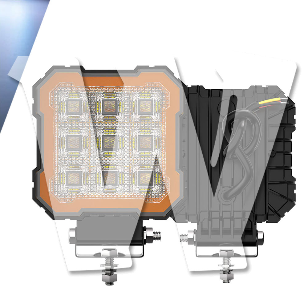 Rakuten - 聖騎士シリーズ イカリングカラー：ブルー 4インチ 作業灯 LED ワークライト 4モードライト ホワイト ストロボ機能 デイライト DRL 3000LM 2個 12V/24V兼用 前照灯 投光器 防水 防塵 防震 ジープ ジムニー オフロード SUV 大型車 トラック 汎用 多用途 高品質 高輝度